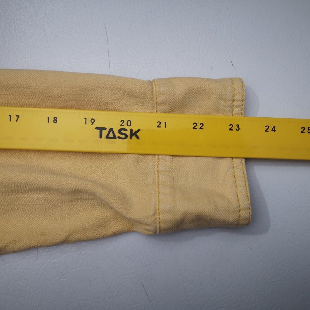 Chico's Platinum Ladies Size 1 (approx. 8 US) Mustard Button Front Jean Jacket - Picture 12 of 13
